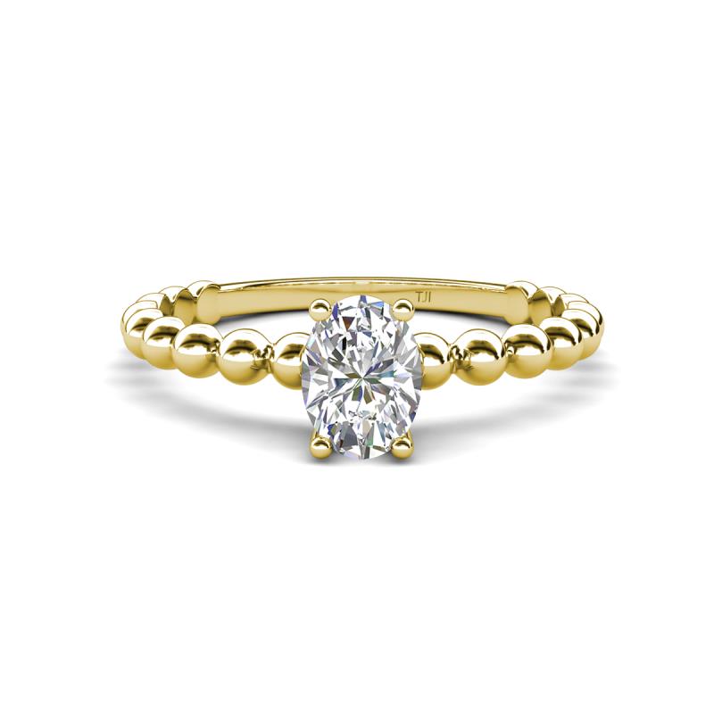 Helen Oval Cut White Sapphire Solitaire Promise Ring 