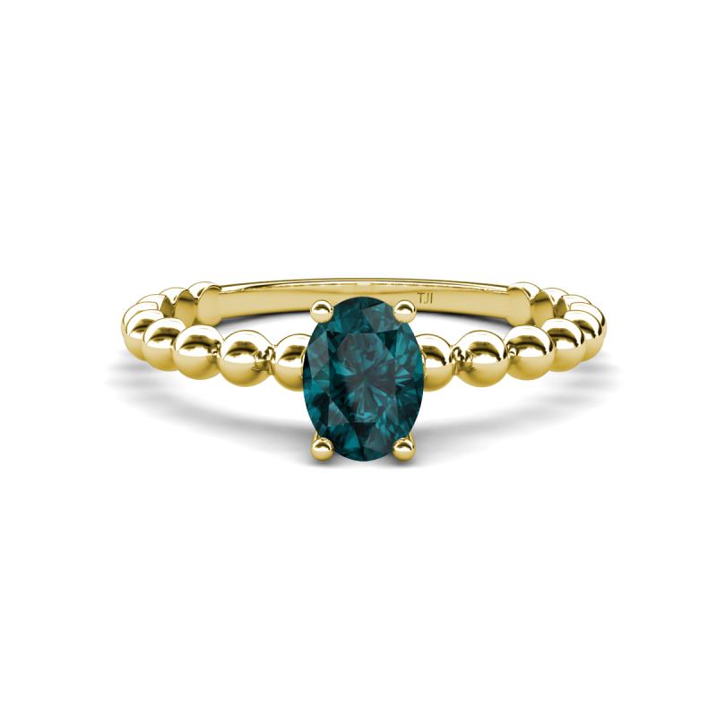 Helen Oval Cut London Blue Topaz Solitaire Promise Ring 