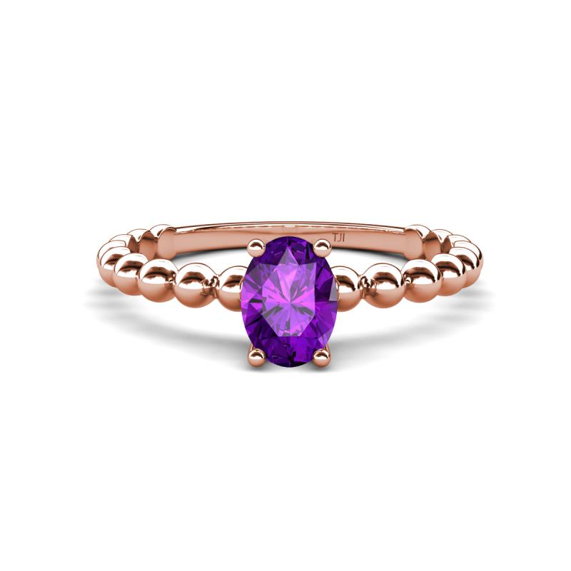 Helen Oval Cut Amethyst Solitaire Promise Ring 