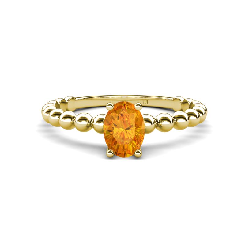 Helen Oval Cut Citrine Solitaire Promise Ring 