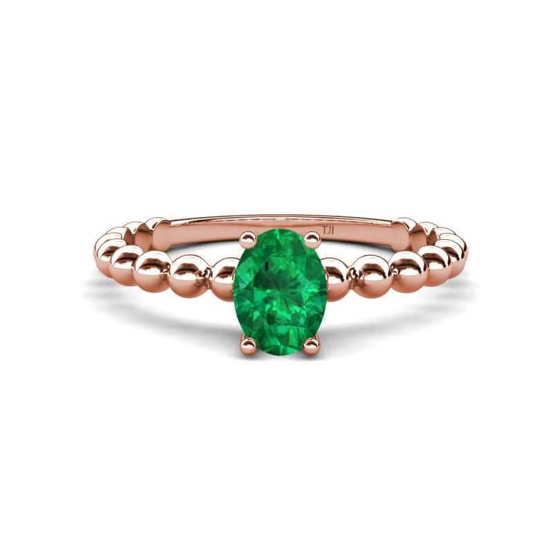 Helen Oval Cut Emerald Solitaire Promise Ring 