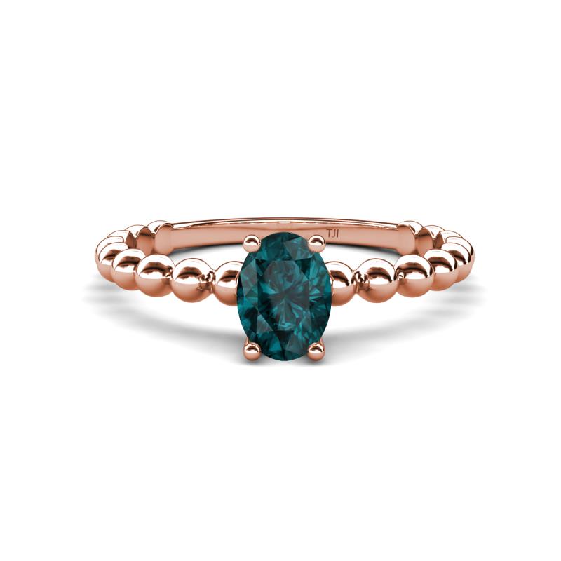 Helen Oval Cut London Blue Topaz Solitaire Promise Ring 