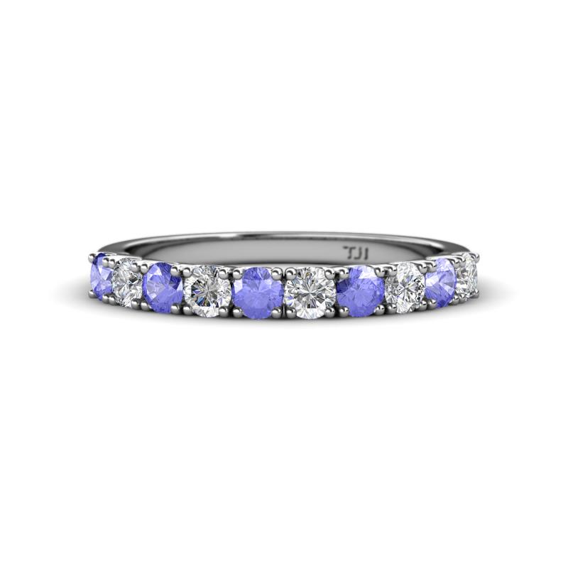 Emlynn 3.00 mm Tanzanite and Diamond 10 Stone Wedding Band 
