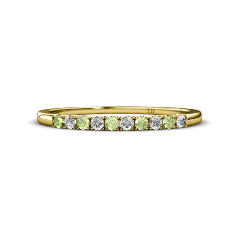Emlynn 2.00 mm Peridot and Lab Grown Diamond 10 Stone Wedding Band 