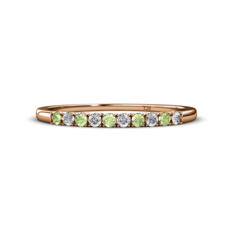 Emlynn 2.00 mm Peridot and Lab Grown Diamond 10 Stone Wedding Band 