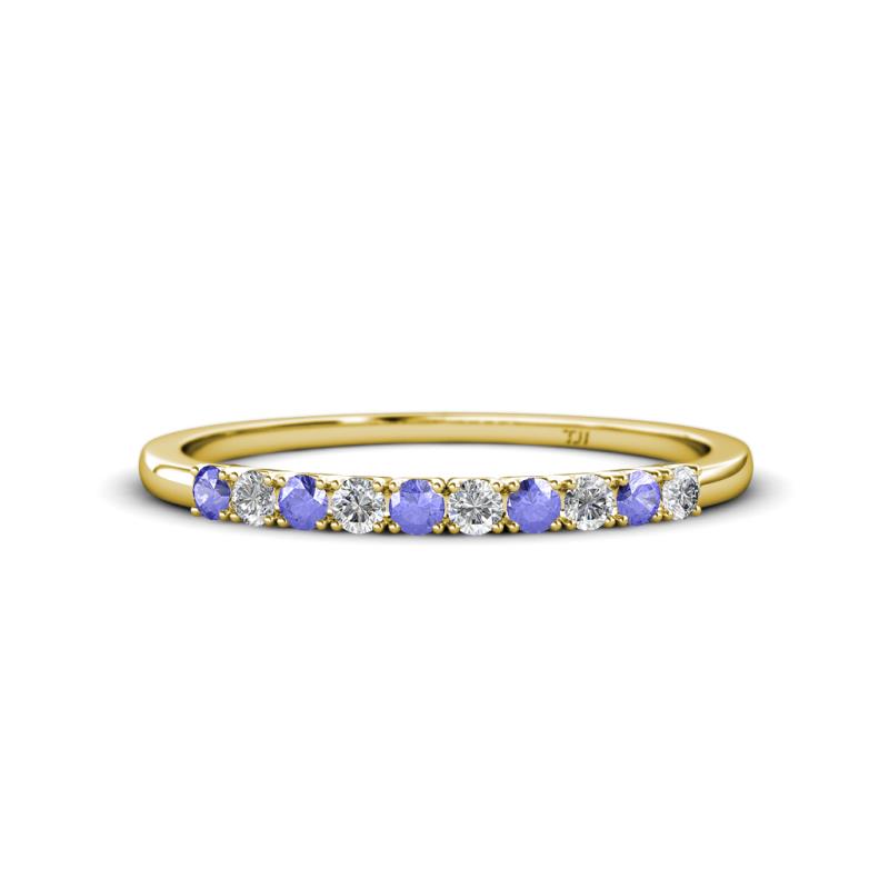 Emlynn 2.40 mm Tanzanite and Lab Grown Diamond 10 Stone Wedding Band 