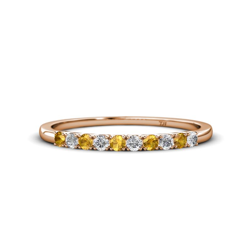 Emlynn 2.40 mm Citrine and Lab Grown Diamond 10 Stone Wedding Band 
