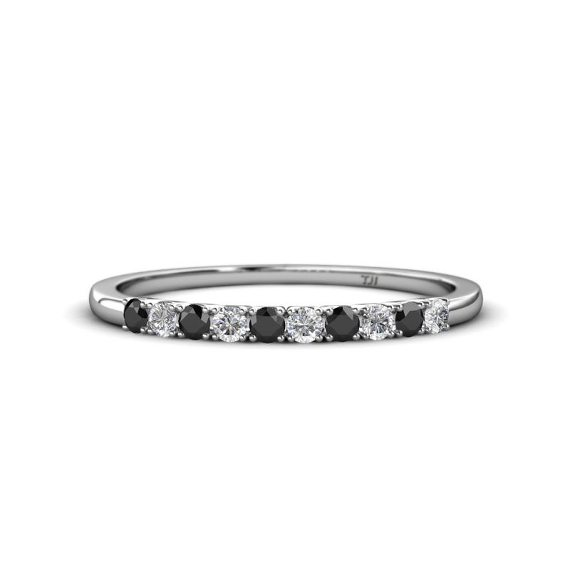 Emlynn 2.40 mm Black Diamond and White Lab Grown Diamond 10 Stone Wedding Band 