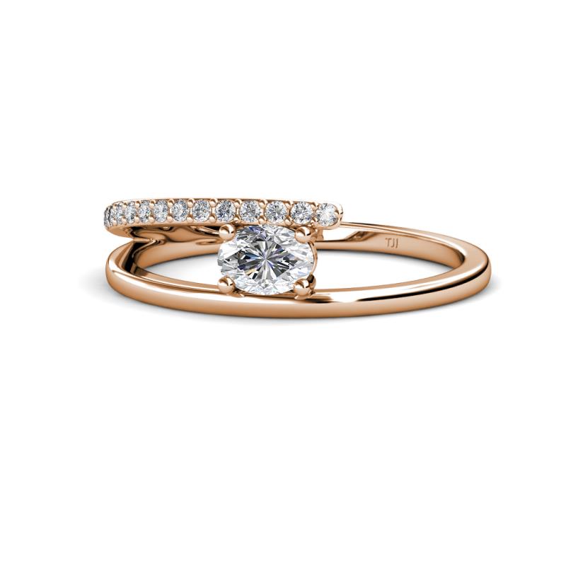 Linnea Bold Oval Diamond Bypass Promise Ring 