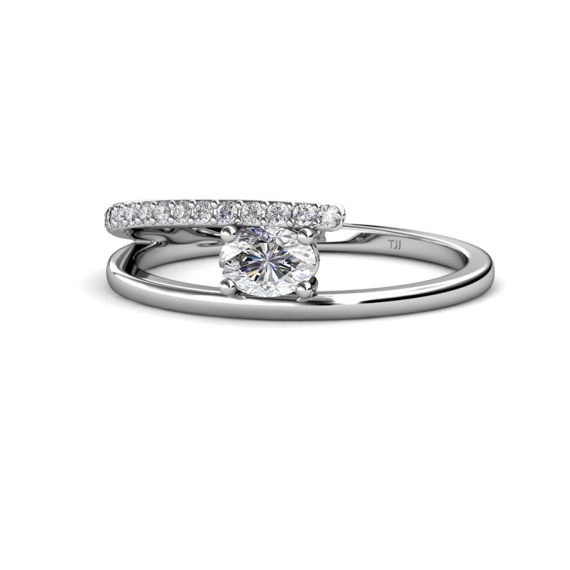 Linnea Bold Oval Diamond Bypass Promise Ring 