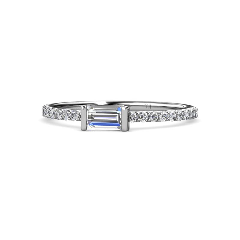 Annia 5x3 mm Bold Emerald Cut Diamond Promise Ring 