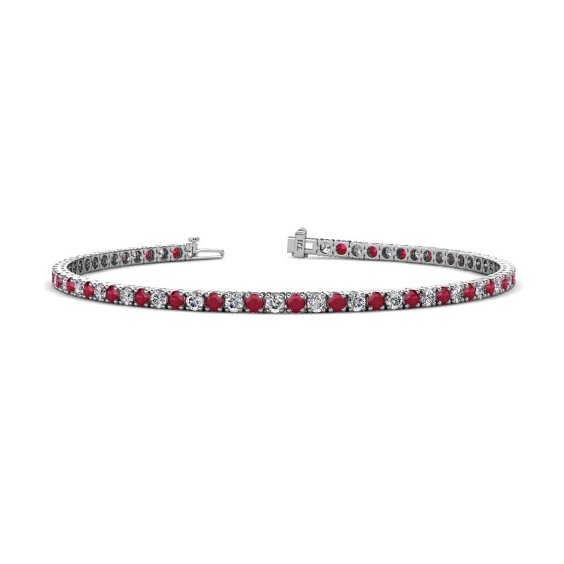 Leslie 2.70 mm Ruby and Lab Grown Diamond Eternity Tennis Bracelet 