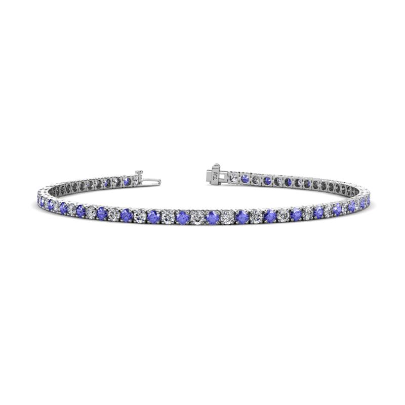 Leslie 2.70 mm Tanzanite and Lab Grown Diamond Eternity Tennis Bracelet 