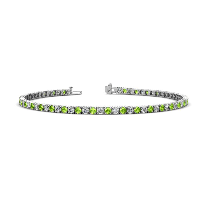 Leslie 2.70 mm Peridot and Lab Grown Diamond Eternity Tennis Bracelet 