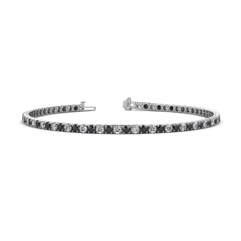 Leslie 2.70 mm Black Diamond and Lab Grown Diamond Eternity Tennis Bracelet 