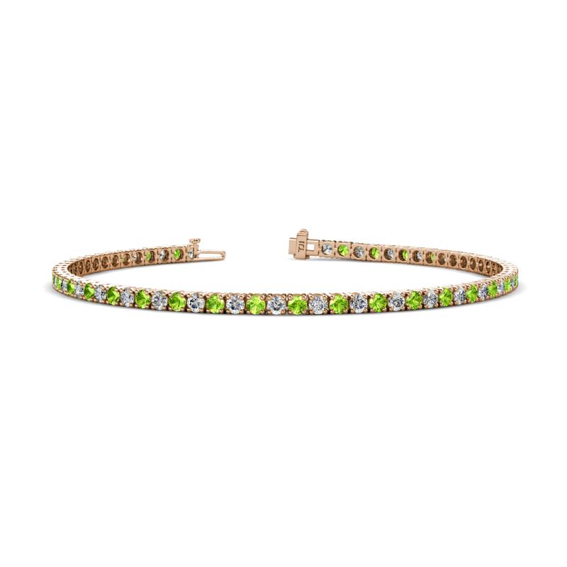 Leslie 2.70 mm Peridot and Lab Grown Diamond Eternity Tennis Bracelet 