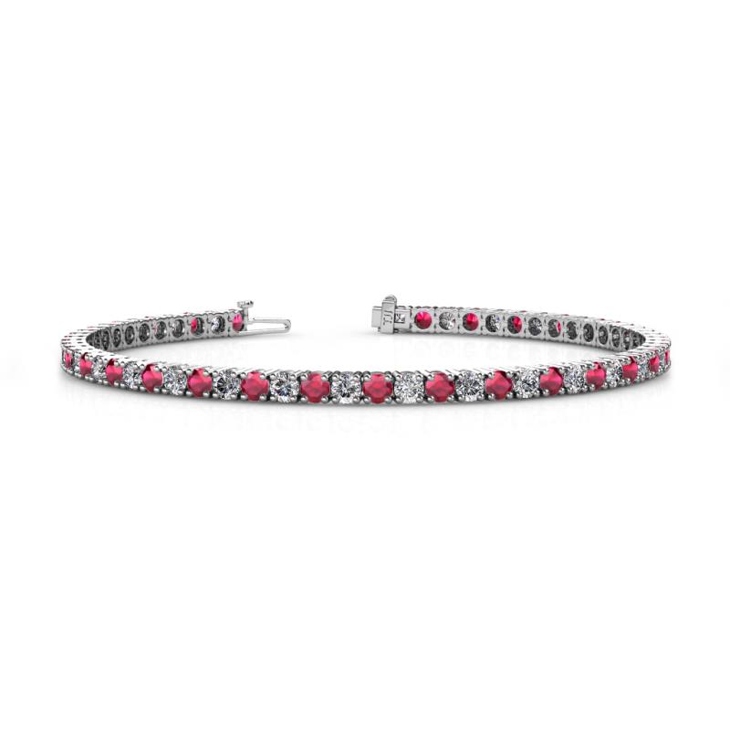 Leslie 2.90 mm Ruby and Lab Grown Diamond Eternity Tennis Bracelet 