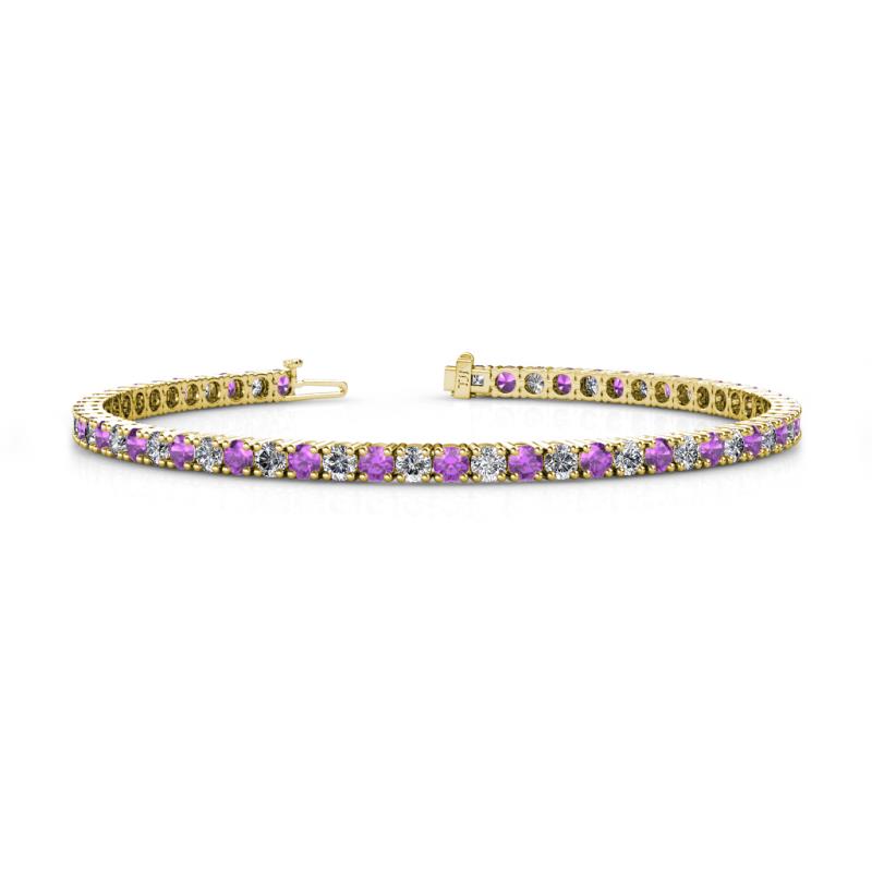 Leslie 2.90 mm Amethyst and Lab Grown Diamond Eternity Tennis Bracelet 