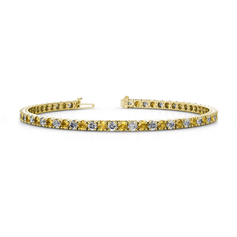 Leslie 2.90 mm Citrine and Lab Grown Diamond Eternity Tennis Bracelet 