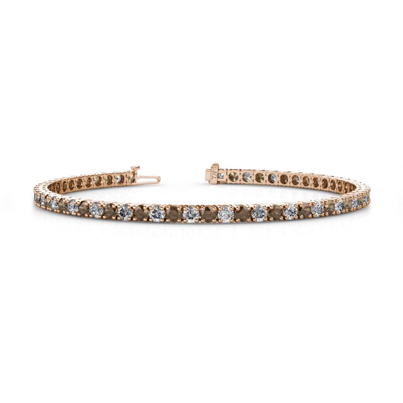 Leslie 2.90 mm Smoky Quartz and Lab Grown Diamond Eternity Tennis Bracelet 