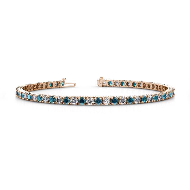 Leslie 2.90 mm London Blue Topaz and Lab Grown Diamond Eternity Tennis Bracelet 