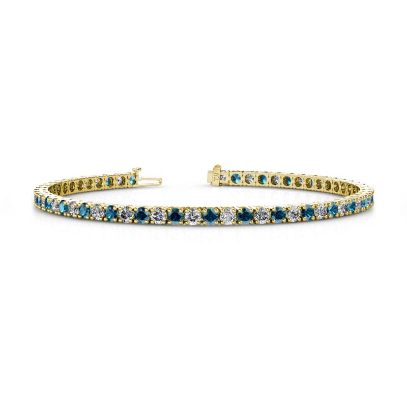 Leslie 2.90 mm Blue Diamond and Lab Grown Diamond Eternity Tennis Bracelet 