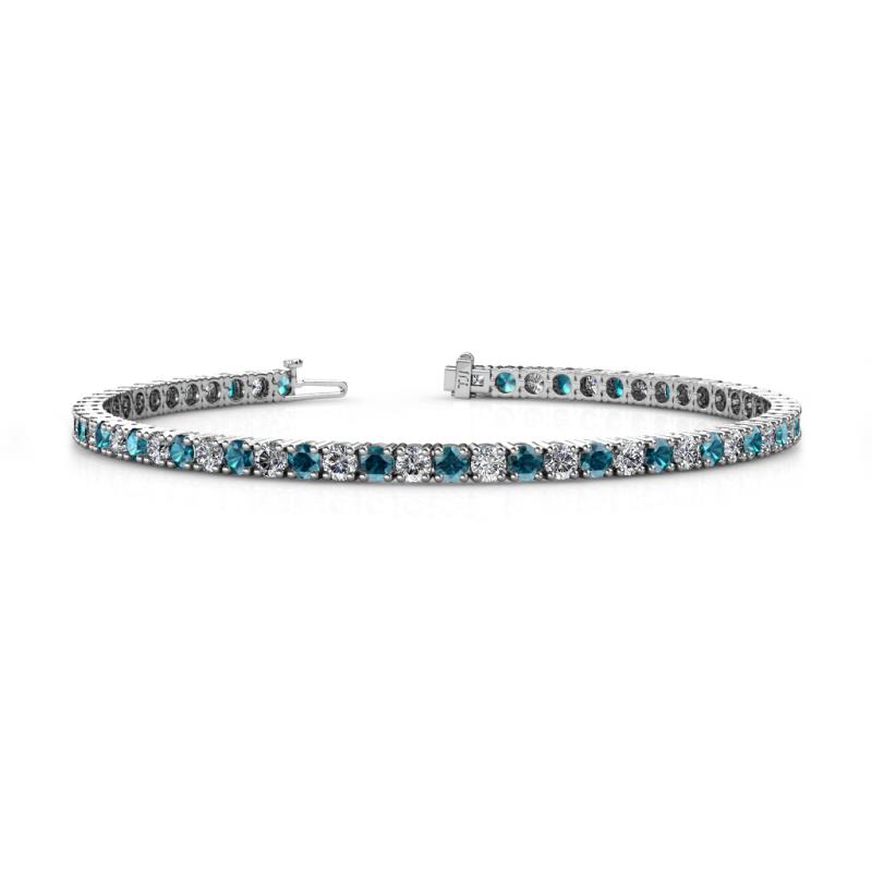 Leslie 3.40 mm London Blue Topaz and Lab Grown Diamond Eternity Tennis Bracelet 