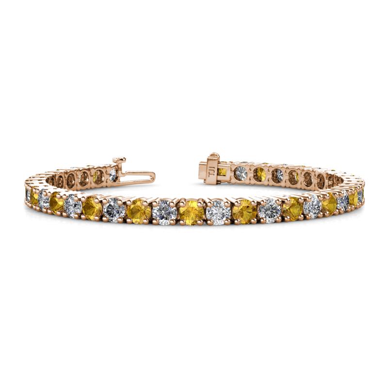 Leslie 4.00 mm Citrine and Lab Grown Diamond Eternity Tennis Bracelet 