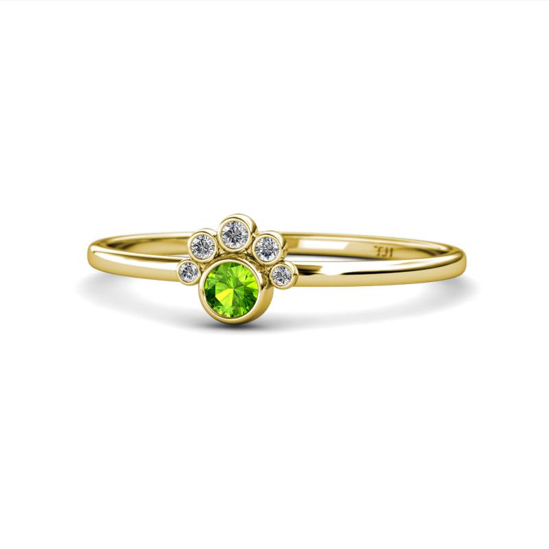 Paw Bold Round Peridot and Diamond Promise Ring 