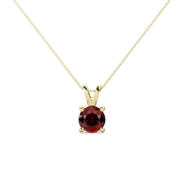 Jassiel 5.00 mm Round Red Garnet Double Bail Solitaire Pendant Necklace 
