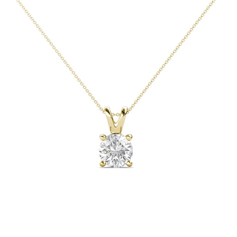 Jassiel 5.00 mm Round White Sapphire Double Bail Solitaire Pendant Necklace 