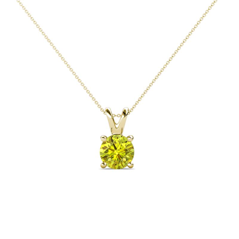 Jassiel 5.00 mm Round Yellow Diamond Double Bail Solitaire Pendant Necklace 