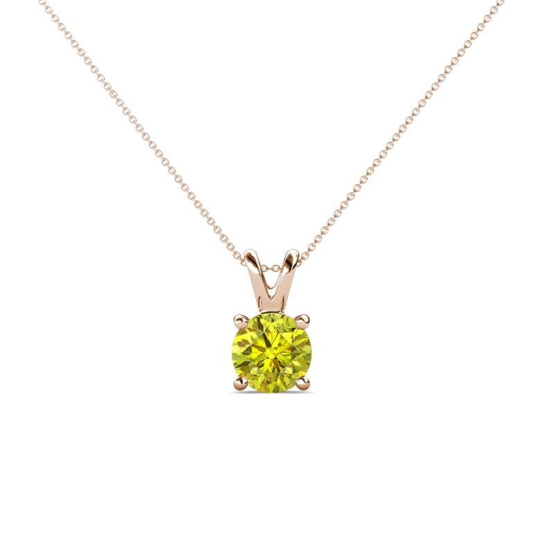 Jassiel 5.00 mm Round Yellow Diamond Double Bail Solitaire Pendant Necklace 