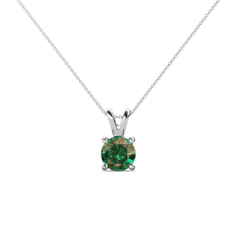Jassiel 5.00 mm Round Lab Created Alexandrite Double Bail Solitaire Pendant Necklace 