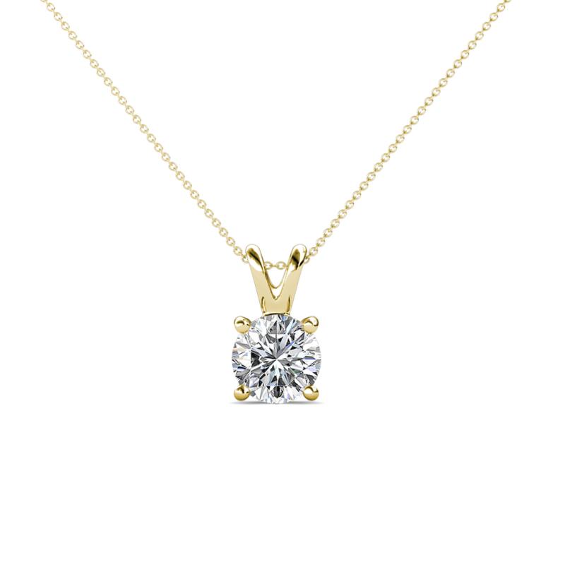 Jassiel 5.80 mm Round Diamond Double Bail Solitaire Pendant Necklace 