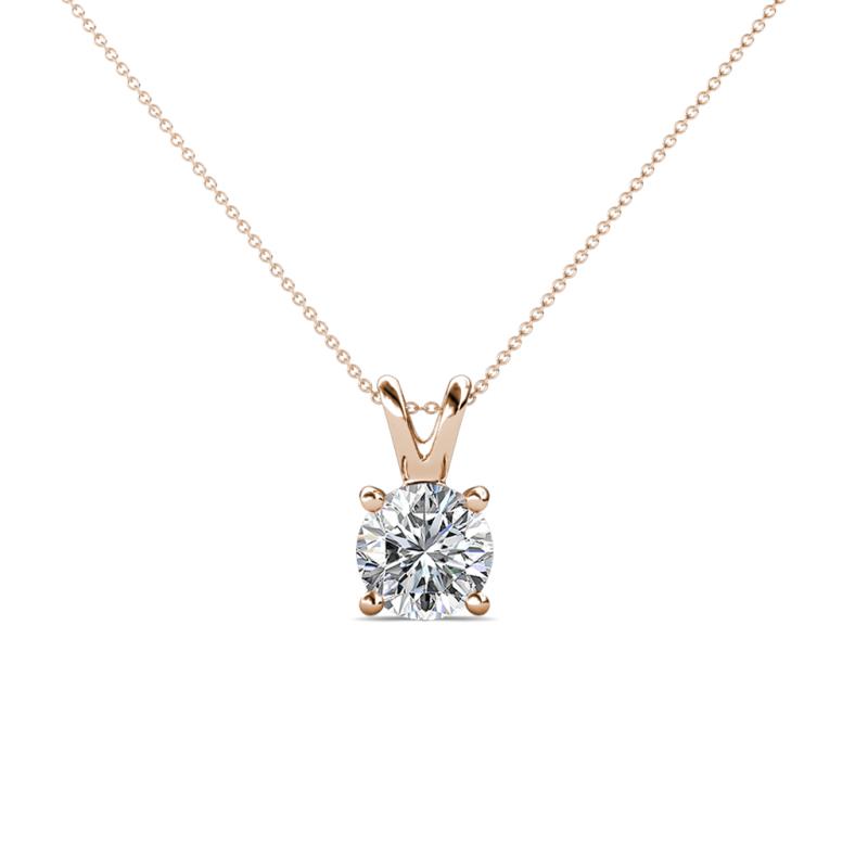 Jassiel 5.80 mm Round Diamond Double Bail Solitaire Pendant Necklace 
