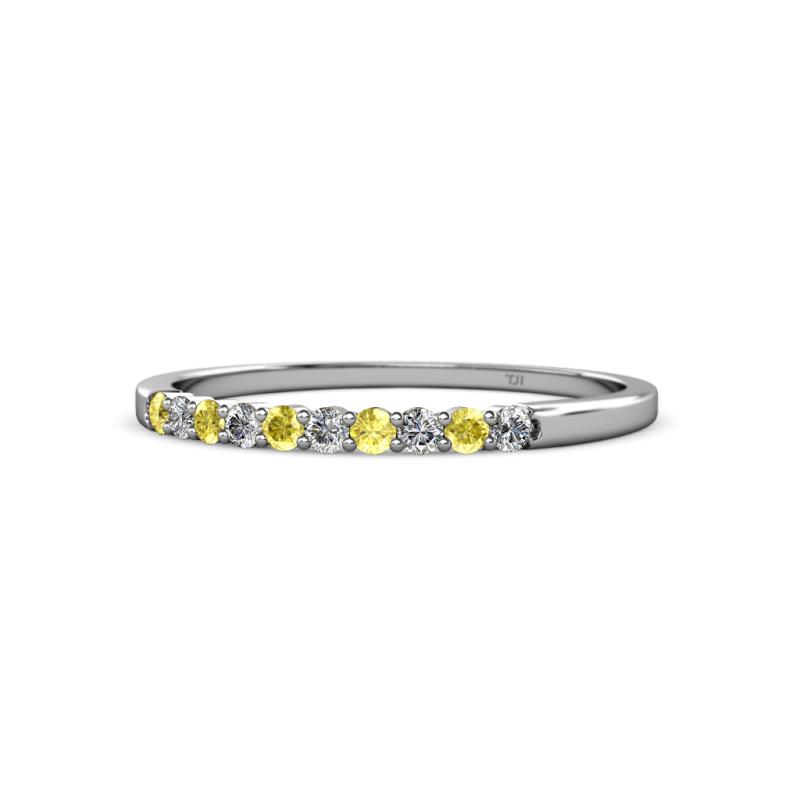 Clara 1.80 mm Yellow Sapphire and Lab Grown Diamond 10 Stone Wedding Band 