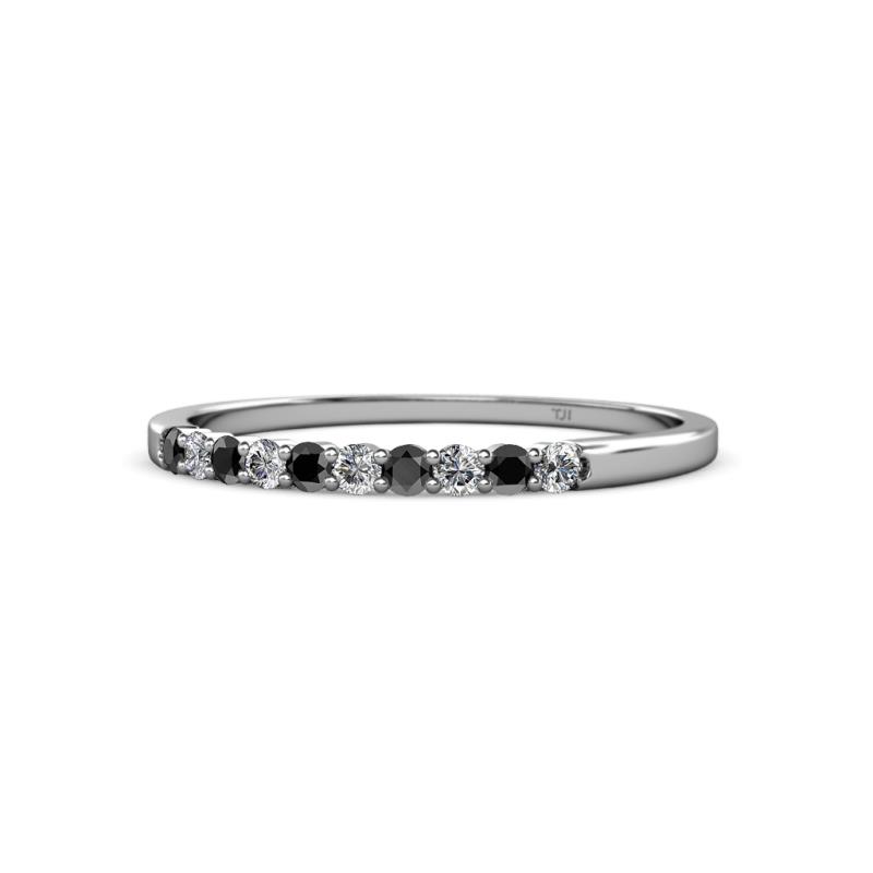 Clara 2.00 mm Black and White Lab Grown Diamond 10 Stone Wedding Band 