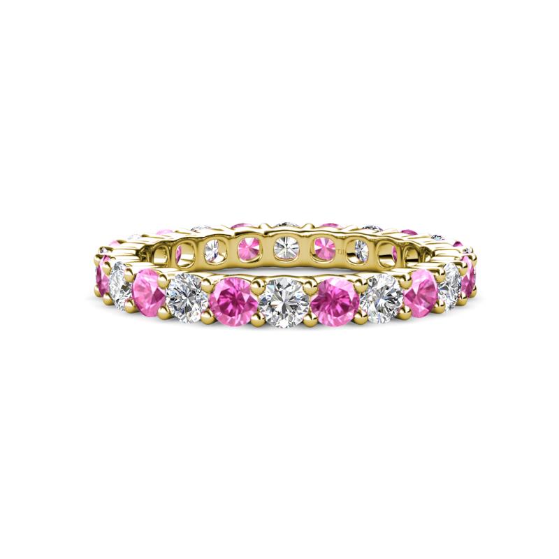 Joyce 3.40 mm Pink Sapphire and Lab Grown Diamond Eternity Band 