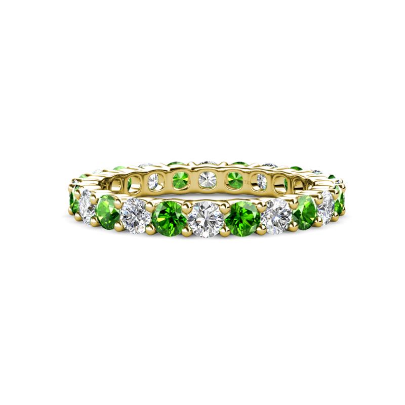 Joyce 3.40 mm Green Garnet and Lab Grown Diamond Eternity Band 