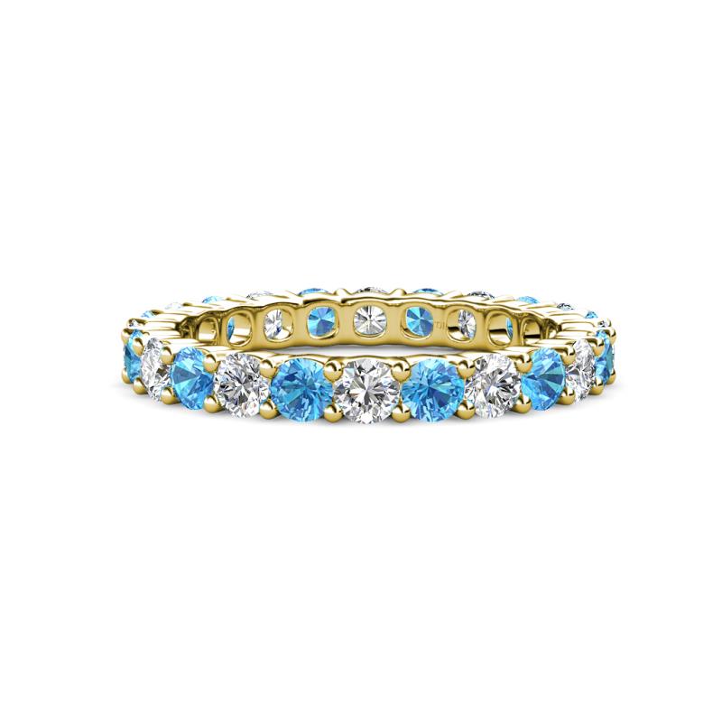Joyce 3.40 mm Blue Topaz and Lab Grown Diamond Eternity Band 