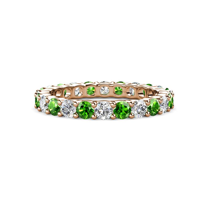 Joyce 3.40 mm Green Garnet and Lab Grown Diamond Eternity Band 