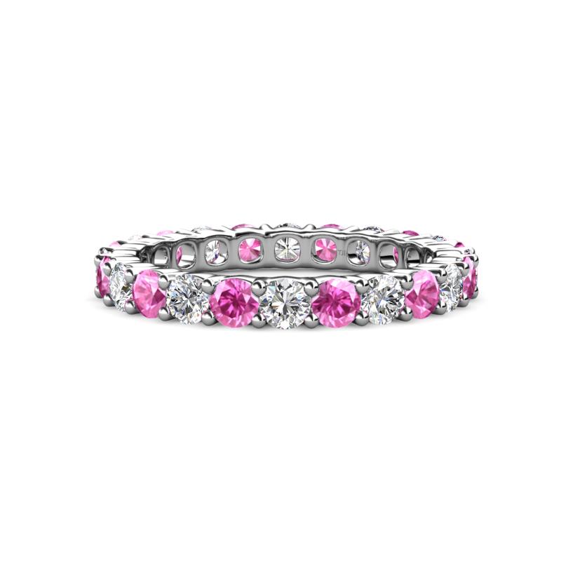 Joyce 3.40 mm Pink Sapphire and Lab Grown Diamond Eternity Band 