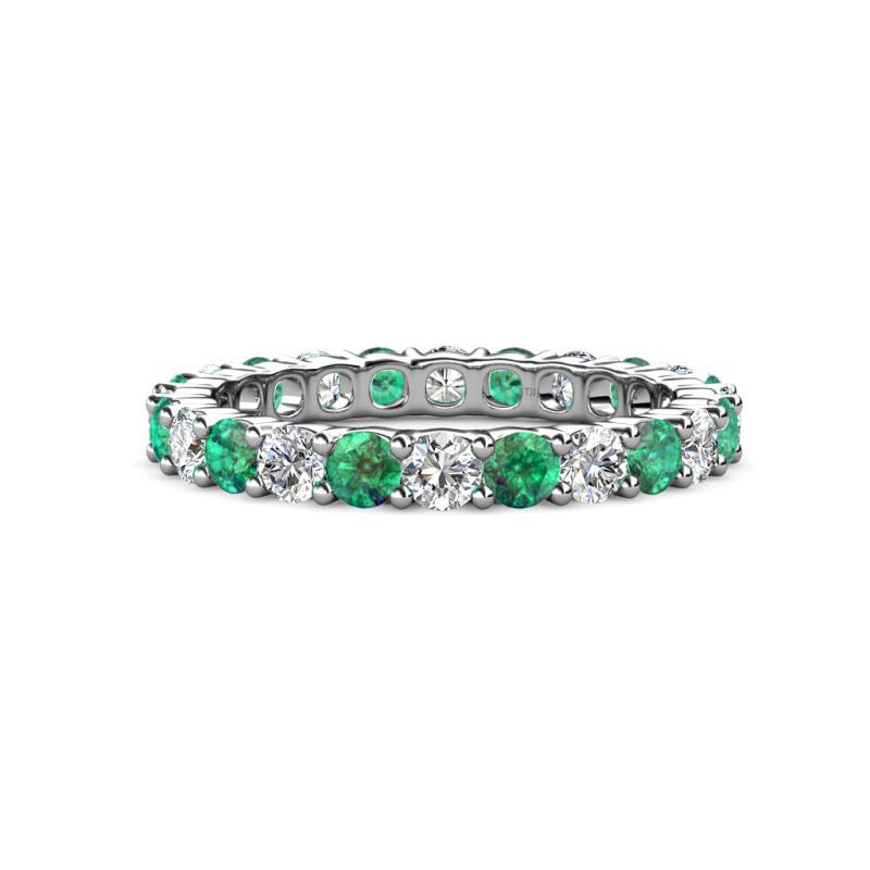 Joyce 3.40 mm Emerald and Lab Grown Diamond Eternity Band 