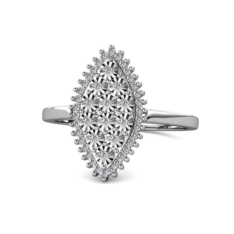 Annika Prima Round Diamond 0.20 ctw Illusion Marquise Cluster Ring 