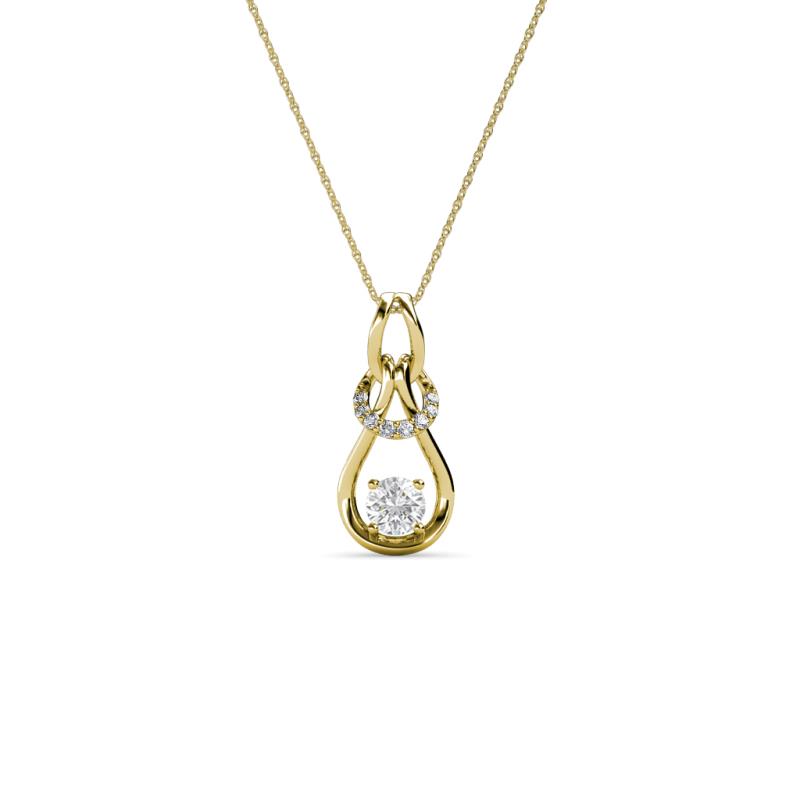 Neoma White Sapphire and Diamond Love Knot Slider Pendant 