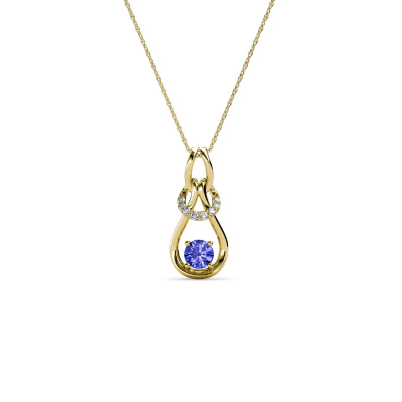 Neoma Tanzanite and Diamond Love Knot Slider Pendant 