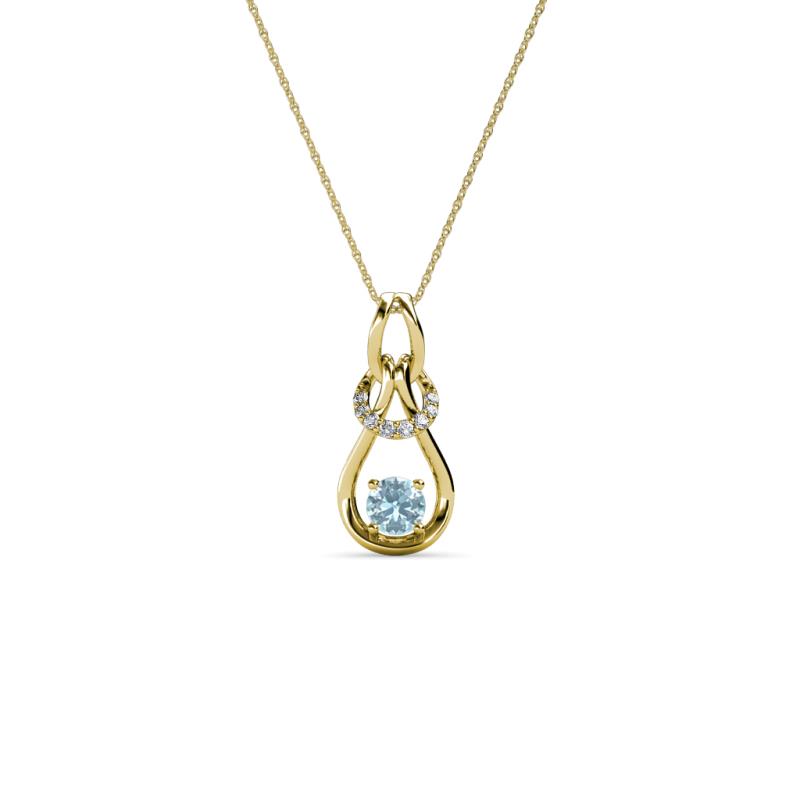 Neoma Aquamarine and Diamond Love Knot Slider Pendant 