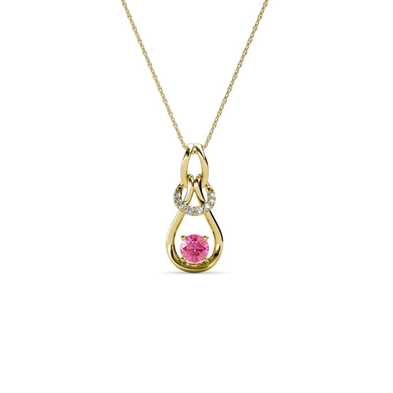 Neoma Pink Tourmaline and Diamond Love Knot Slider Pendant 