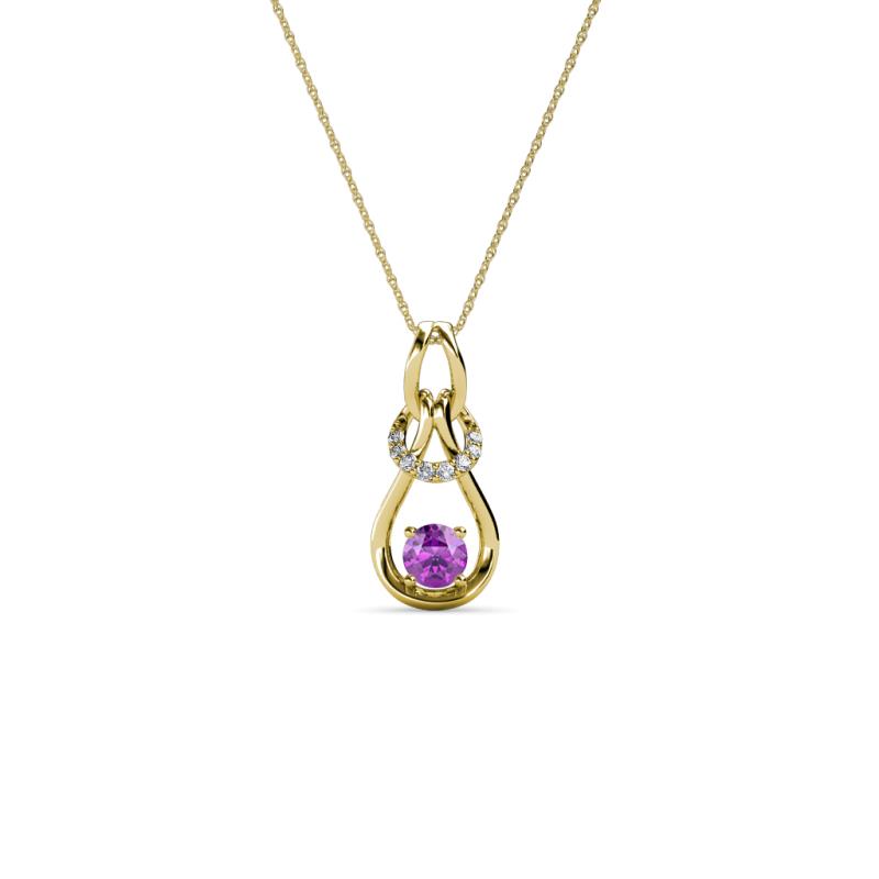 Neoma Amethyst and Diamond Love Knot Slider Pendant 
